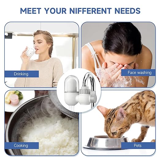Sinks-Mounted faucetfilterefficientwaterpurificationsystemeffectivelyremovesunpleasantchlorineodorand impurities, suitablefor15/16 13/15 inch and 3/4 inch Kitchen (White)