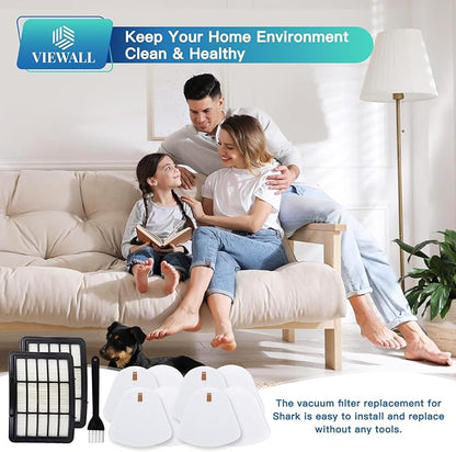VIEWALL Replacement Filter for Shark NV360 NV352 NV356E ZU503AMZ CU500 CU520 NV350 NV351 NV352 NV355 NV357 NV358 NV366 NV370 NV380 NV391 UV440 Navigator Lift-Away Deluxe Upright Vacuum XHF350 XFF350