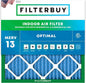 Filterbuy 11.25x11.25x1 Air Filter MERV 13 Optimal Smoke & Allergy Defense (1-Pack), Electrostatic Pleated HVAC AC Furnace Filters Replacement, Made in USA (Actual Size: 11.25 x 11.25 x 0.75)