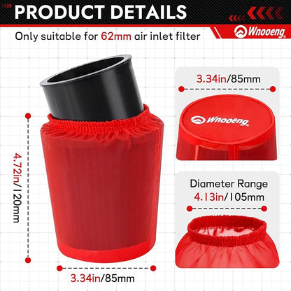 62mm Mini Bike Air Filter Cover for Predator 212cc 196cc 224cc 99cc Coleman CT200U CT200U-EX BT200X B200R B200 KT196 CT100U CC100X Baja MB165 MB200 DB30 Mini Bike Go Kart Parts (Red)