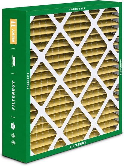 Filterbuy 21x21x5 Air Filter MERV 11 Superior Pet & Allergy Defense (3-Pack), Electrostatic Pleated HVAC AC Furnace Filters Replacement for Rheem, Ruud, & Protech (Actual Size: 20.63 x 20.63 x 4.38)