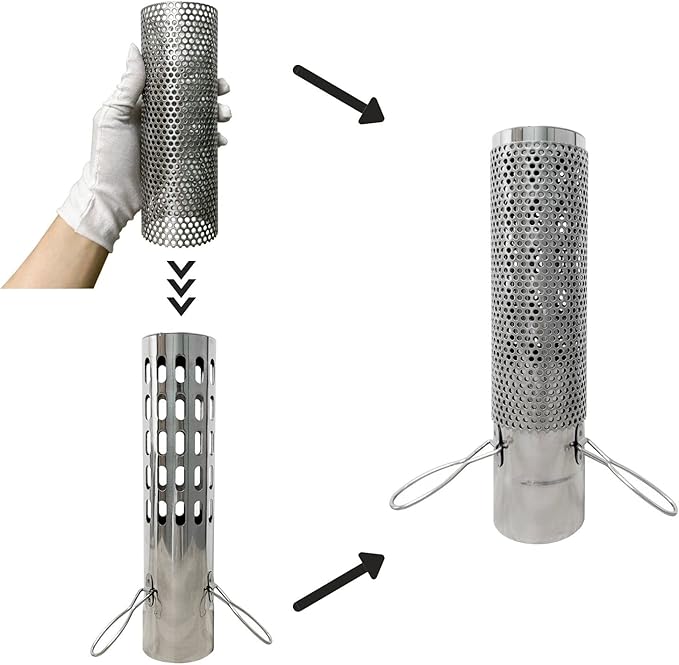 FIREHIKING 2.36" Spark Arrestor Stove Pipe with Filter Chimney Cap Screen for Camping Exhaust