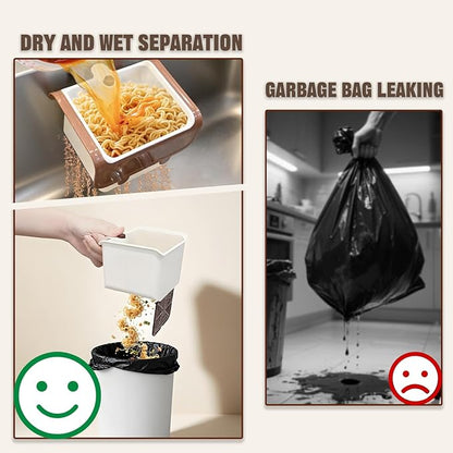 Kitchen Food Waste Catcher for Sink Faucet Hanging, Multi-purpose Kitchen Sink Strainer Basket with Self-Cleaning Press to Open Dumping Design, The Food Trash Leftovers Basket Catcher (Khaki)