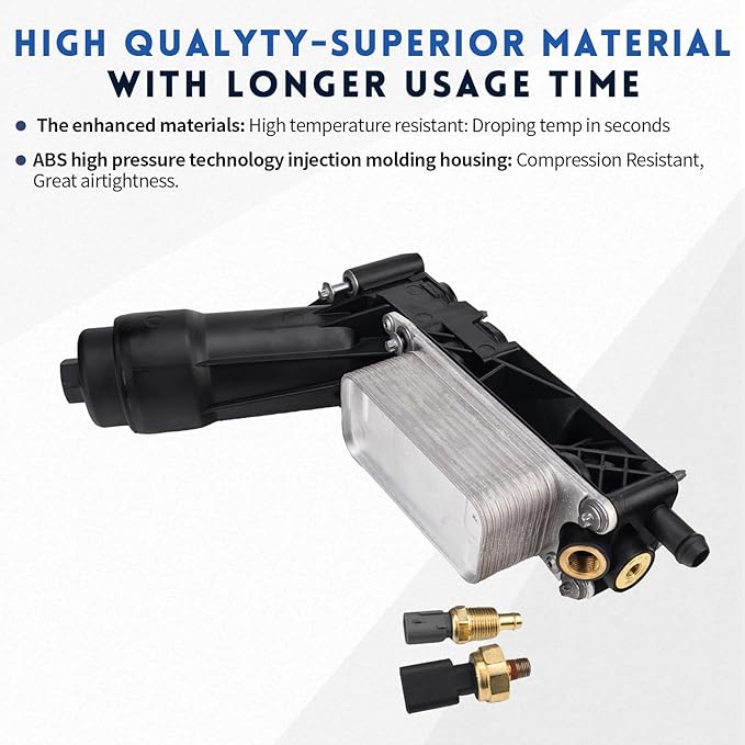 5184294AE Engine Oil Filter Housing Kit with 3.6 Oil Cooler Adapter Assembly for 2011 2012 2013 Chrysler 200 300 town&country Dodge Charger Grand Caravan Challenger Journey Jeep Cherokee Wrangler RAM