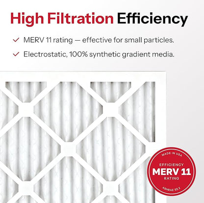 20x25x1 Air Filter by AIRx Filters MERV 11 Pleated Furnace Filter HVAC AC Filters - Made in the USA - 6 Pack