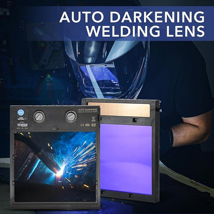 TRQWH Welding Lens Auto Darkening - Welding Helmet Lens True Color Technology with 4 Arc Sensor Ajustable Shade Range 4/5-13 Automatic LCD Lens Dimming Shade Filter 4.49x5.24in Auto Welding Lens