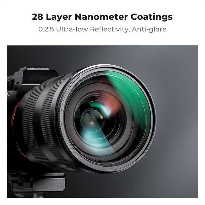 K&F CONCEPT 77mm Black Diffusion 1/4 & 1/8 Lens Filter Kit (2 Pcs), Mist Cinematic Effect Filter for Vlog/Video/Portrait Image with 28 Multi-Layer Coated