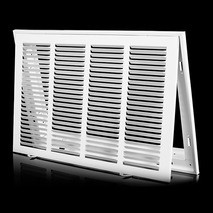 20x10 Return Air Grille [Duct Opening Size],Return Air Vent Cover for Wall Or Ceiling,Steel Return Air Filter Grilles Removable Face/Door for 1 Inch Filters (20"Wx10"H[Duct Opening])