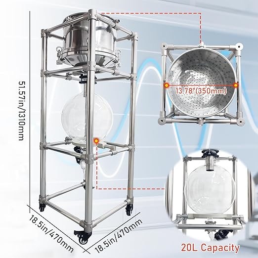INTSUPERMAI 20L Buchner Funnel Filtering Kit, with 20L Vacuum Flask, Stainless Steel Frame, Negative Pressure Filtration, Split Design, Lab Vacuum Suction Filter for Liquid-Liquid Extraction