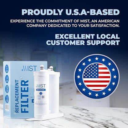 Mist WF2CB Water Filter Replacement for Frigdaire & Electrolux, Refrigerator Water Filter compatible with PureSource2, FC100, Kenmore 9916, 469916, EWF2CBPA, NGFC 2000-WF2CB (2 pack)