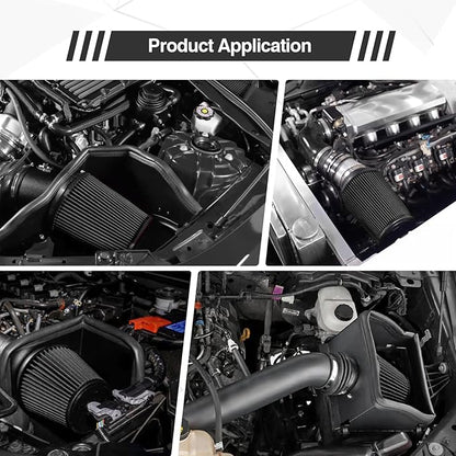 Universal Clamp On Air Intake Filter fits 3 In /3.5 In /4 In Three Different Size, Cone Air Intake Filter（Black）