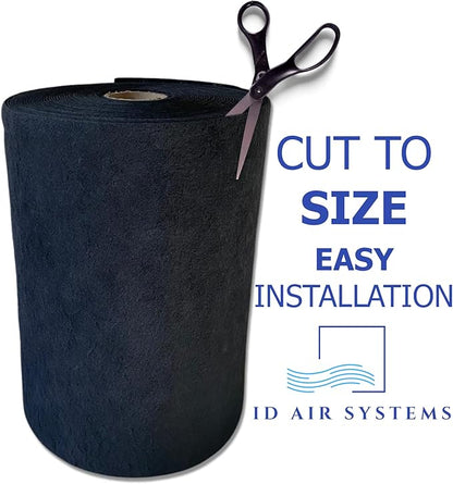Activated Carbon Filter Media Roll - 25" x 100' x 1/4" Thick, Odor Control, Cut to Size, Filter Range Hood, AC Filter Material, Durable Carbon Filters, Made in USA