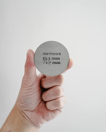 Normcore 53.3mm Puck Screen - Lower Shower Screen - Metal Contact Screen for Espresso 54mm Portafilter Filter Basket - 1.7mm Thickness 150μm - 316 Stainless Steel