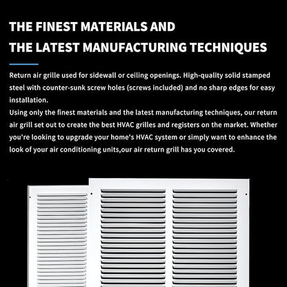 14x14 Return Air Grille(Duct Opening Size),Air Return Vent Cover,Flat Vent Cover,Rejillas De Aire Acondicionado Para Casa,Return Air Grilles,Outer Dimensions:15.75"Wx15.75"H(14"W x 14"H, Duct Opening)