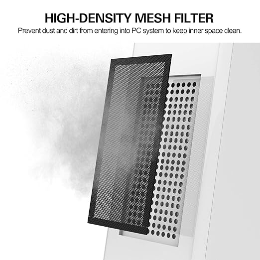MoKo 120 x 240mm Dust Filter for Computer Cooler Fan, [2 Pack] Magnetic Frame PC Fan Dust Mesh PC Cooler Filter Dustproof PVC Cover Computer Fan Grills - Black