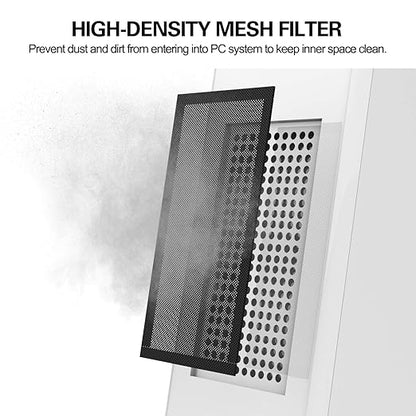 MoKo 120 x 240mm Dust Filter for Computer Cooler Fan, [2 Pack] Magnetic Frame PC Fan Dust Mesh PC Cooler Filter Dustproof PVC Cover Computer Fan Grills - Black
