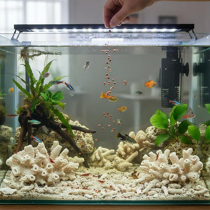 Veemoon Aquarium Coral Filter Fish Tank Natural Crushed Coral Media Substrate Bio Ceramic Aquarium Filtration Media for Freshwater Saltwater Pond Tank Reusable Filter Raise Ph with Bags (1.1lb/500g)