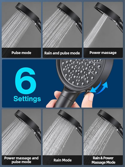 Cobbe Handheld Filtered Shower Head - Filters >99% Chlorine - Advanced 2.0 Carbon System - Water Softening Beads for Hard Water - Relieves Dry, Itchy Skin - Matte Black