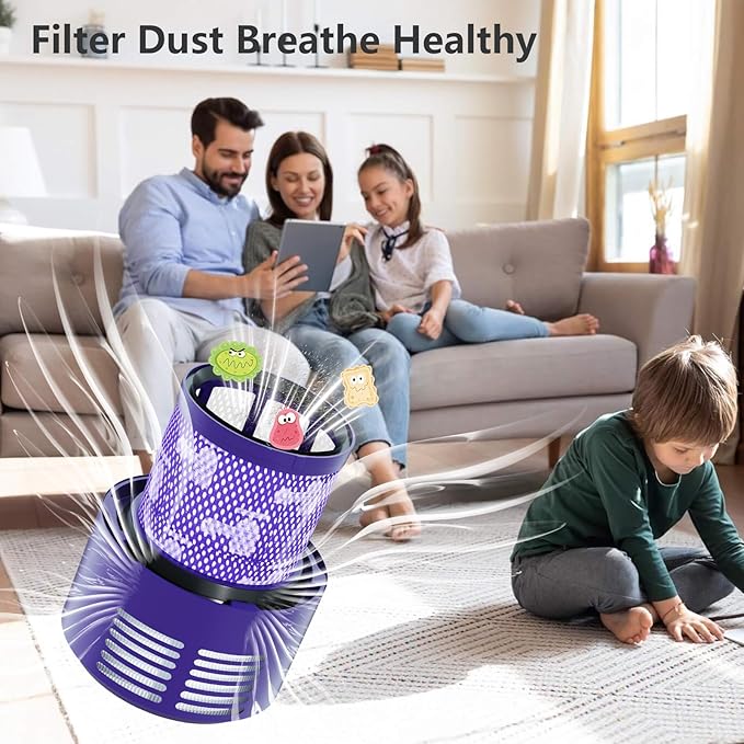 2 Pack Vacuum Filter Replacement Part Compatible with Dyson V10 Series Vacuum Cleaner, Cordless Vacuum Filter Accessories, Effective Cleaning, Home Cleaning Helper, 2 Rear-Filters (2)