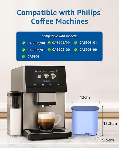 Maxblue Replacement Coffee Water Filter, Compatible with Philips® AquaClean® Filter CA6903/10 CA6903/22, Reduces Limescale Content in Water, TÜV SÜD Certified, Reduces PFAS, PFOA/PFOS (Pack of 4)