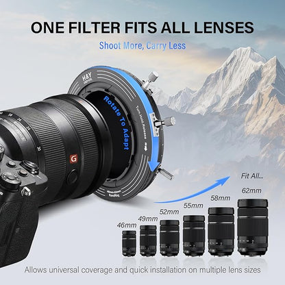 H&Y RevoRing MKⅡ 46mm 49mm 52mm 55mm 58mm 62mm Variable ND Filter & CPL Polarizer, 3-in-1 VND (ND3-1000) Camera Lens Filter with Adjustable Adapter Ring, 22 Multi-Layer Nanocoating