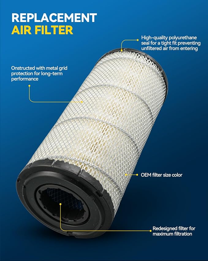 PHILTOP Air Filters Set P828889-P829333 Compatible with Donaldson, Caterpillar Cat Backhoe, Wix, John Deere, Case and Baldwin