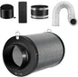 MELONFARM 4 Inch Air Carbon Filter Smelliness Control with Australia Virgin Charcoal, Odor Removal for Grow Tent, Inline Fan, 8' Ducting, Cooling & Vent Cover Included, Insulated Flange 4" x 11"