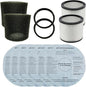 Vacuum Filter Sleeve for Shop Vac including 6 Dry Filters, 2 Foam Sleeves, 2 Canister Filters and 2 Mounting Bands - Compatible with Shop Vac, Craftsman and Other Similar Wet Dry Vacs