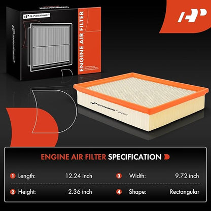 A-Premium Engine Air Filter Compatible with Selected Cadillac, Chevrolet & GMC Models - Silverado, Sierra, Avalanche, Suburban, Tahoe, Yukon, Escalade & More