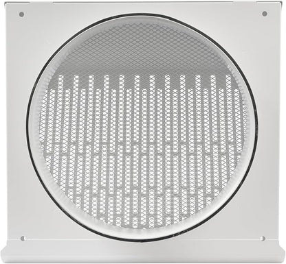 Vent Systems 10" Inch Exhaust Vent Cover with Rubber Gasket - White Galvanized Steel - Robust and Weatherproof Outdoor Air Exhaust Box - Duct or Surface Mounting - Rain and Snow Protection