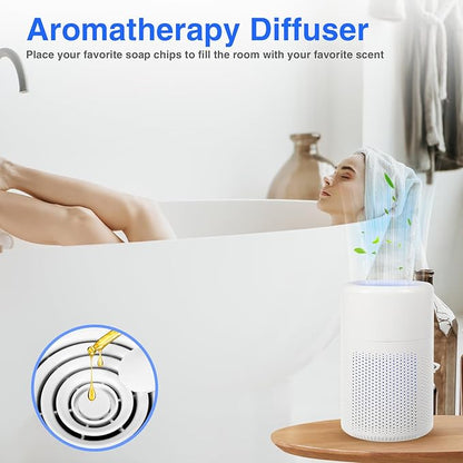 Small Air Purifier for Bedroom Home: Personal Desk Mini Air Purifier – Filters Smoke Dander Hair Odors - 20dB Pet Air Purifiers Fresheners Cleaner for Desktop,Office,Kitchen