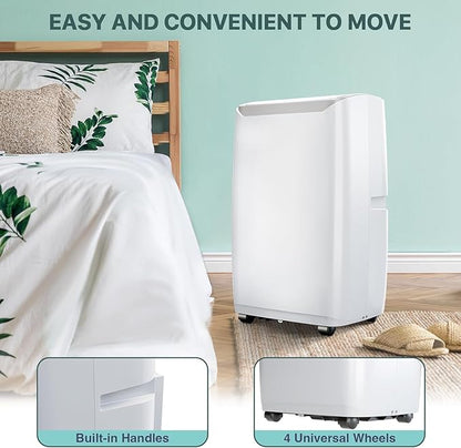 Portable Air Conditioners, 12000 BTU Portable AC for Rooms Up to 550 Sq.Ft. 3-In-1 AC with Fast Cooling, Dehumidifier & Three Speed Fan, 24H Timer/Remote Control/Ultra Quiet for Bedroom, White