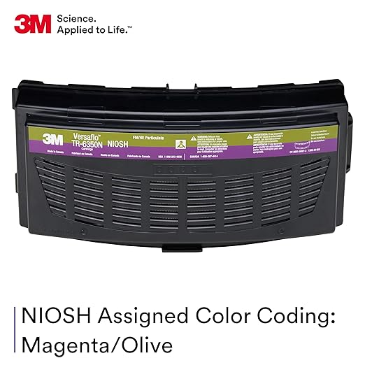 3M Versaflo Formaldehyde/HEPA Cartridge TR-6350N, NIOSH Approved, for TR-600/800 PAPR Series, Case of 5