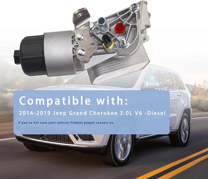 Oil Cooler Filter Housing for 2014-2019 Jeep Grand Cherokee 3.0L V6 Diesel