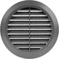 Graphite/Gray 4" Inch Round Ventilation Grille with Screen mesh. (Duct 4Ø / Grille 5Ø) Ventilation Applications. Indoor and Outdoor Vent Cover. Available 3 Sizes / 4 Colors.