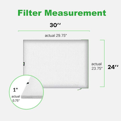 REair 24x30x1 Air filter Pro Kit, Washable and Reusable Air Filter 24x30x1 for AC HVAC Furnace, MERV 8 Air Filters Machine Washable & Dryer Friendly, AC Furnace Air Filter, Include 2 Filters&1 Frame
