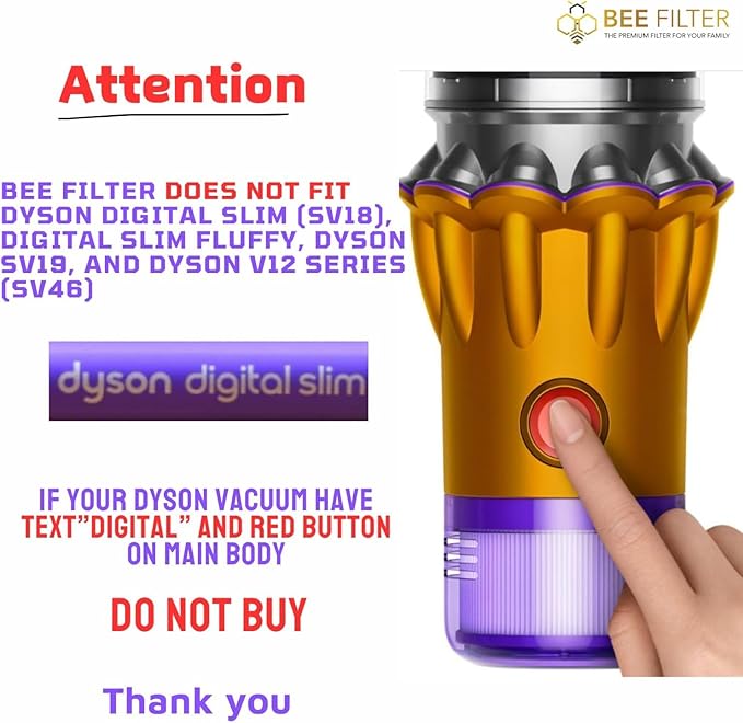 Dyson V11 Filter, 2-Pack Premium True HEPA Replacement Filters for Dyson V11, V11 Animal, Dyson-V15, V15 Filter, V11 Completed/Absolute, V15 Absolute/Submarine with Trigger Clamp, Part no. 970013-02