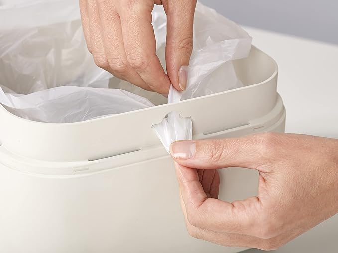 Joseph Joseph Stack Kitchen Food Intelligent Waste Compost Caddy Recycling Bin with Odor Filter, 4 Litre / 1 Gallon - Stone