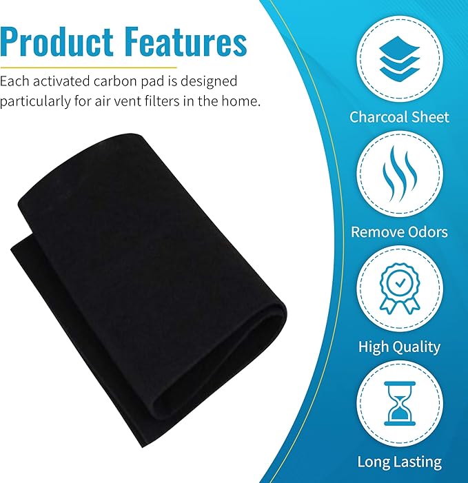 CFS – Pack of 2, Universal Cut-to-Fit Carbon Pre-Filter Compatible with C-6009, Hunter 30901, 30903, 30907 Models – Fresh and Filtered Air for Home Filtration – Charcoal Air Filter Sheet – 16" x 30"