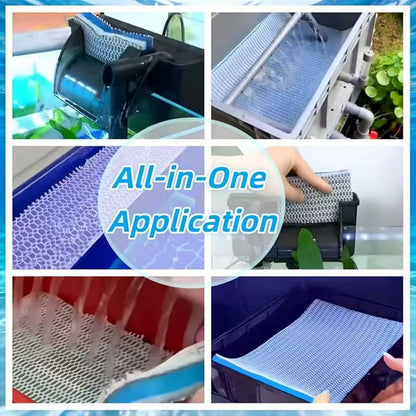 8-Layer Aquarium Filter Media Sponge Pad, Trim-to-Fit Foam Filter Floss for Fish Tank Filter (15.7"x11.8"x0.78")