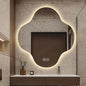 Irregular Bathroom Mirror with LED Light, Wall Mounted Mirror with Demister Pad, 3-Color Dimmable LED Light, for Wall, Living Room, Bedroom, Vanity, Entryway(60cm/23.6in)
