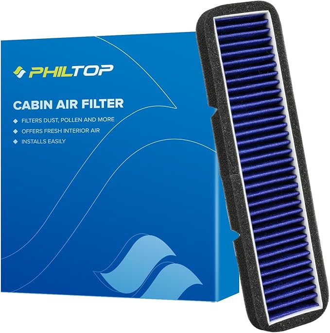 PHILTOP Premium Cabin Air Filter w/Dual Activated Carbon, Compatible with Model3 Tesla 3 2018-2020, Carbon Filter Up Dust Pollen Odor