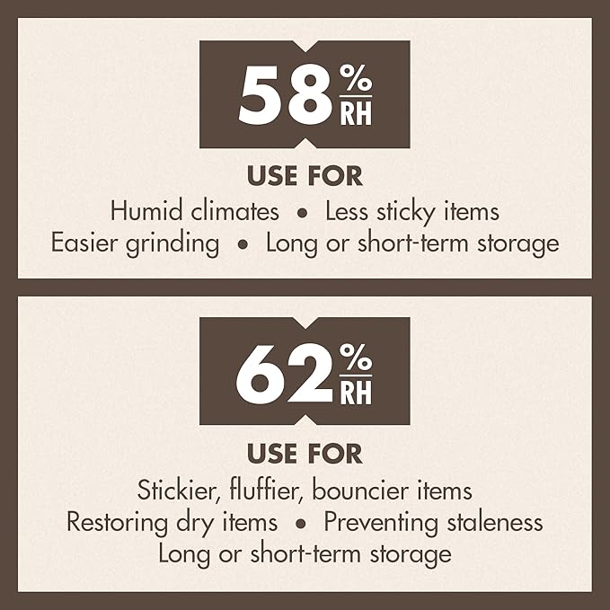 Boveda 58% Two-Way Humidity Control Pack For Storing 1 lb – Size 67 – Single – Moisture Absorber for Storage Containers – Humidifier Pack – Individually Wrapped Hydration Packet – Less Sticky