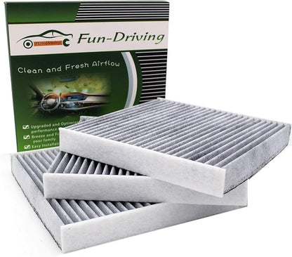 FUN-DRIVING 3 Pack FD182 Cabin air filter for Civic,CR-V,CR-Z,Fit,HR-V,Insight,Replace CF11182,CP182,80292-TF0-G01