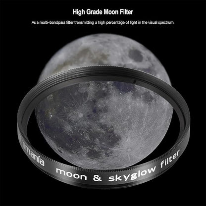 Astromania Telescope Moon Filter 2 Inch, Moon Skyglow Filter Reduces Moon Glare and Enhances Lunar Crater Details, Eyepiece Accessory for Astronomy Beginner, Works with Telescope Accepts 2" Eyepieces