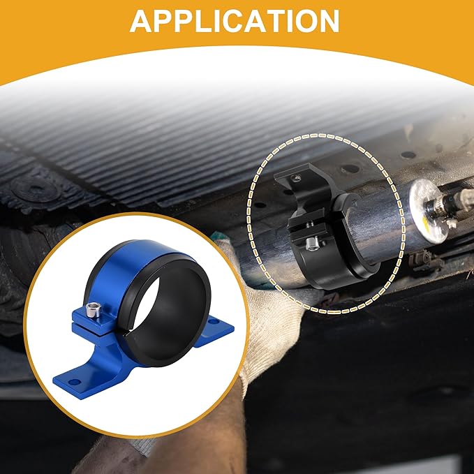 1pcs 58mm Universal Fuel Filter Mounting Bracket - Car Fuel Pump Clamp Holder - Aluminum Alloy Blue