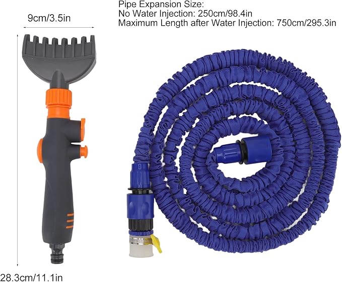 AMAKO Cartridge Filter Cleaning Comb Orange Handheld Rinse Tool with Water Pipe for Swimming Pool Durable Efficient Multifunctional PP Nylon 28.3x9cm 443g