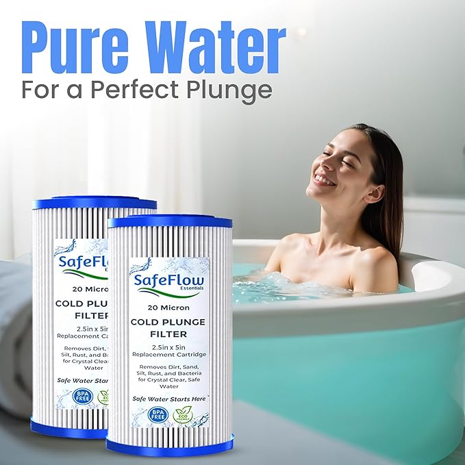 5" x 2.5" Cold Plunge Filter 20 Micron – Fits The Pod Ice Cold Plunge Water Chiller, Cold Plunge Filters, and Under Kitchen Sink Systems (2)