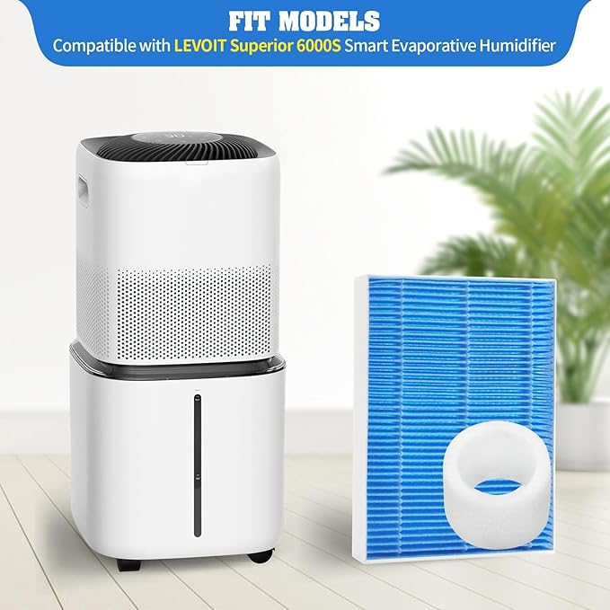 8-Pack Replacement Filters Compatible with LEVOIT Superior 6000S Smart Evaporative Humidifier + 4-Pack Top Fill Humidifier Replacement Filters Compatible with LEVOIT Humidifiers