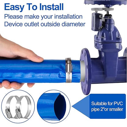 OCGIG 2" x 50 FT Pool Backwash Hose, Heavy-Duty Lay Flat Discharge PVC Hose, Weatherproof Burst Resistant for Swimming Pool Filter Pump, Water Transfer, Pool Drain, with 2 Clamps